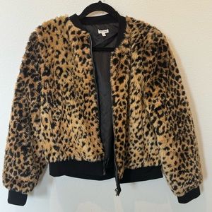 Leopard bomber jacket